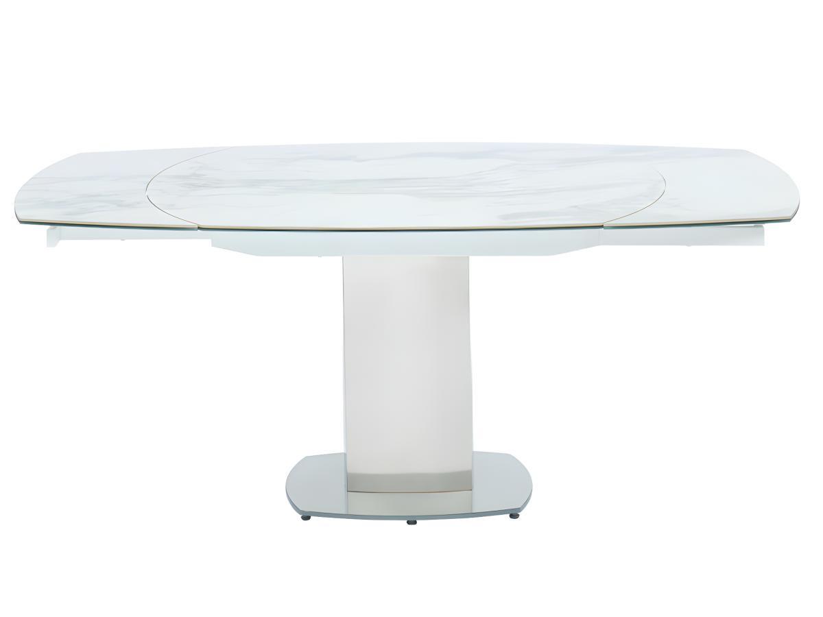 Vente-unique Table à  manger extensible TALICIA 4 à  6 cous Céramique Acier Effet Marbre  