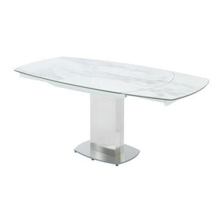 Vente-unique Table à  manger extensible TALICIA 4 à  6 cous Céramique Acier Effet Marbre  