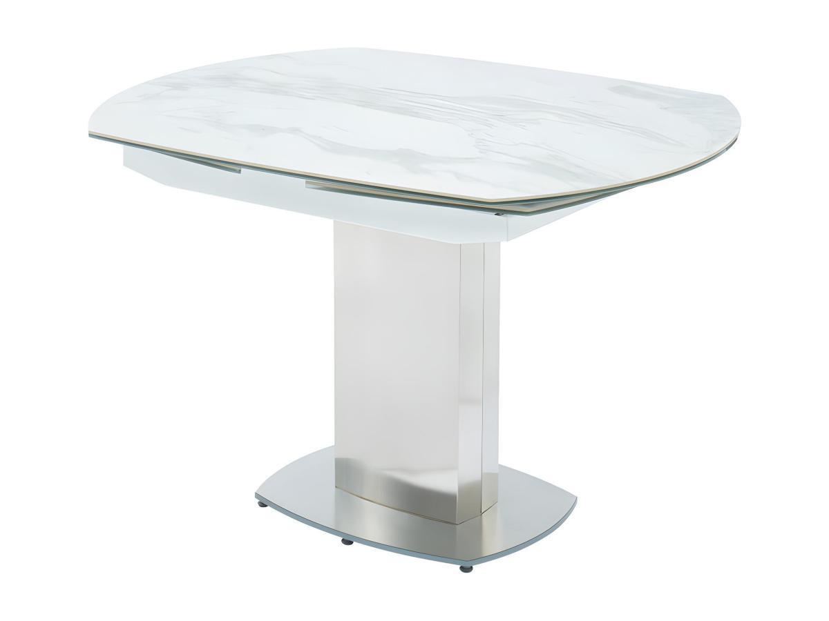 Vente-unique Table à  manger extensible TALICIA 4 à  6 cous Céramique Acier Effet Marbre  