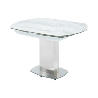 Vente-unique Table à  manger extensible TALICIA 4 à  6 cous Céramique Acier Effet Marbre  