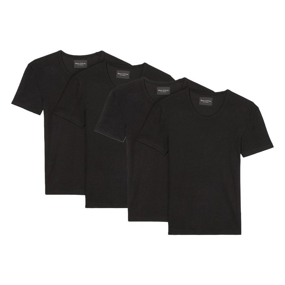 Marc O'Polo Iconic Rib Bio Coton Manches Courtes Col V T-Shirt Lot de 4  