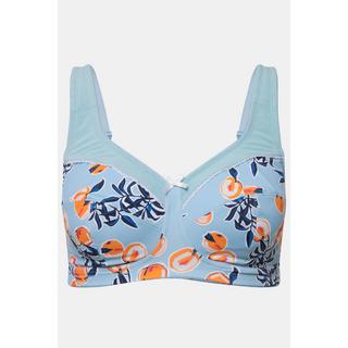 Ulla Popken  Soutien-gorge de maintien sans armatures, imprimé pêches - bonnet C-F 