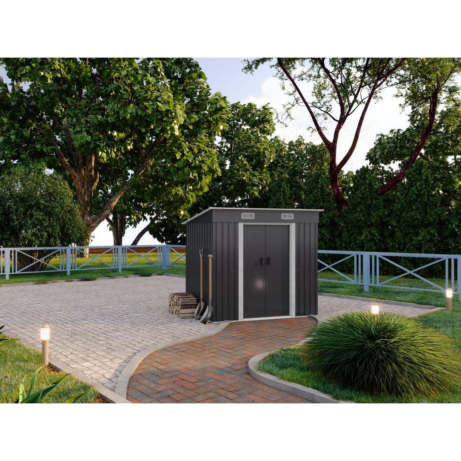 Vente-unique Casetta da giardino 2,3 m² Metallo in Acciaio galvanizzato Grigio - MANSO  