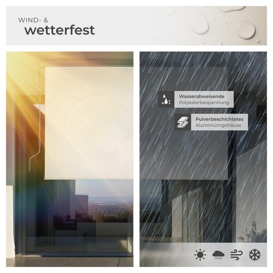 Tectake Senkrechtmarkise Eloise verschiedene Größen UV-beständig und wasserabweisend  