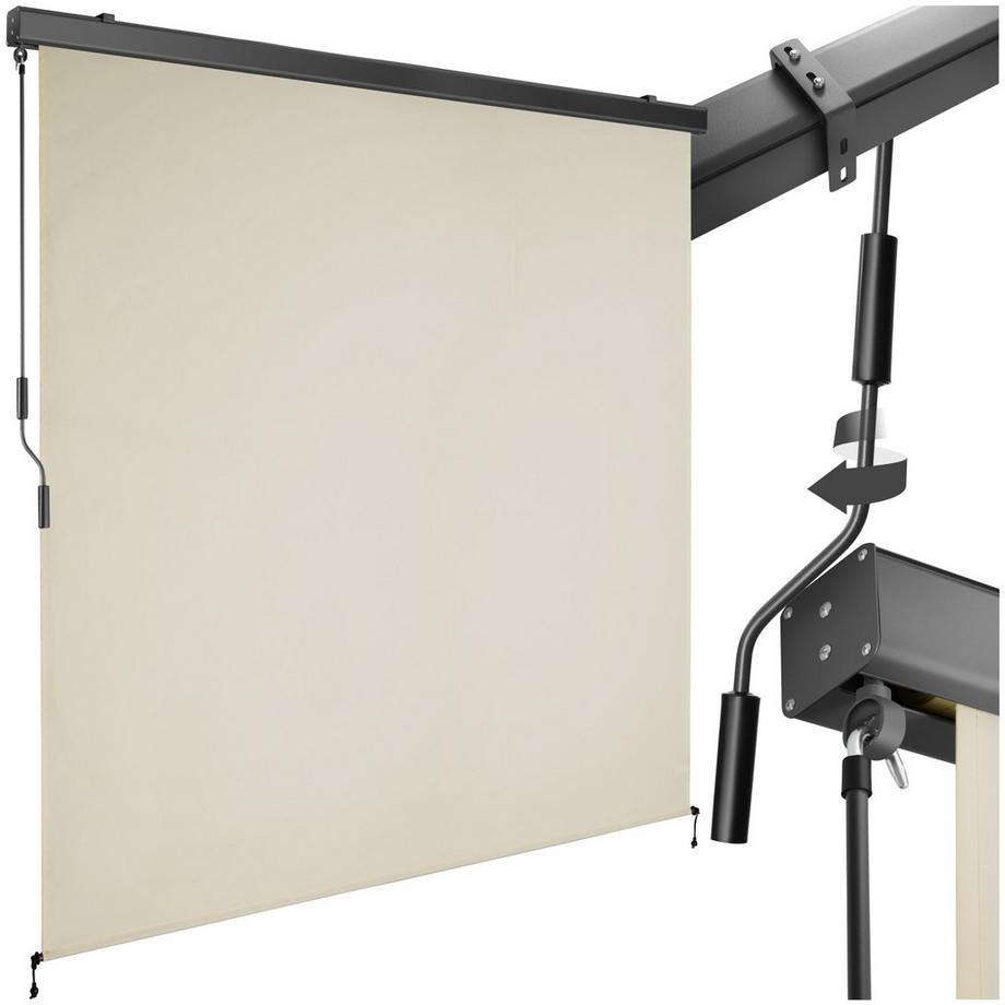 Tectake Senkrechtmarkise Eloise verschiedene Größen UV-beständig und wasserabweisend  