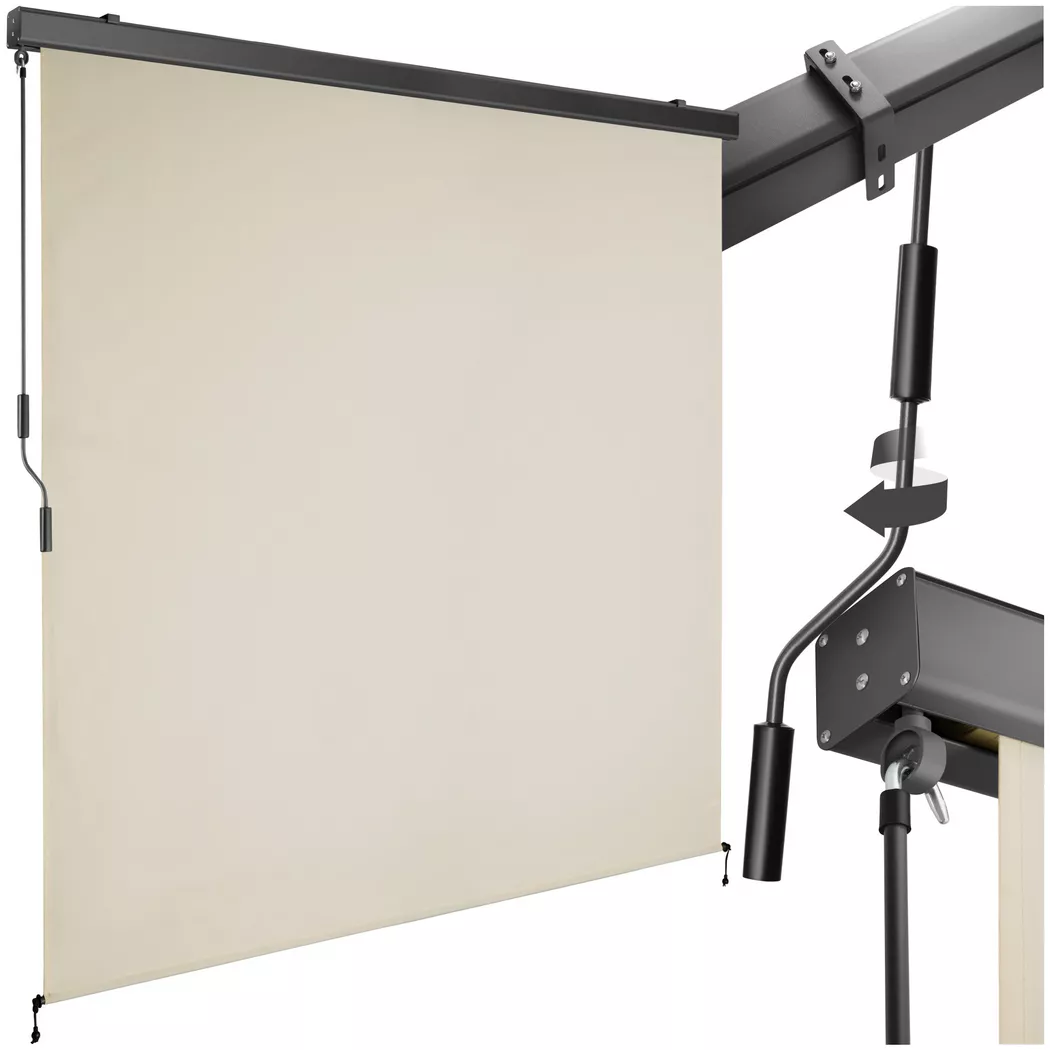 tectake® Senkrechtmarkise, verschiedene Größen, pulverbeschichtetes Aluminiumgehäuse, inkl. Wandhaltern