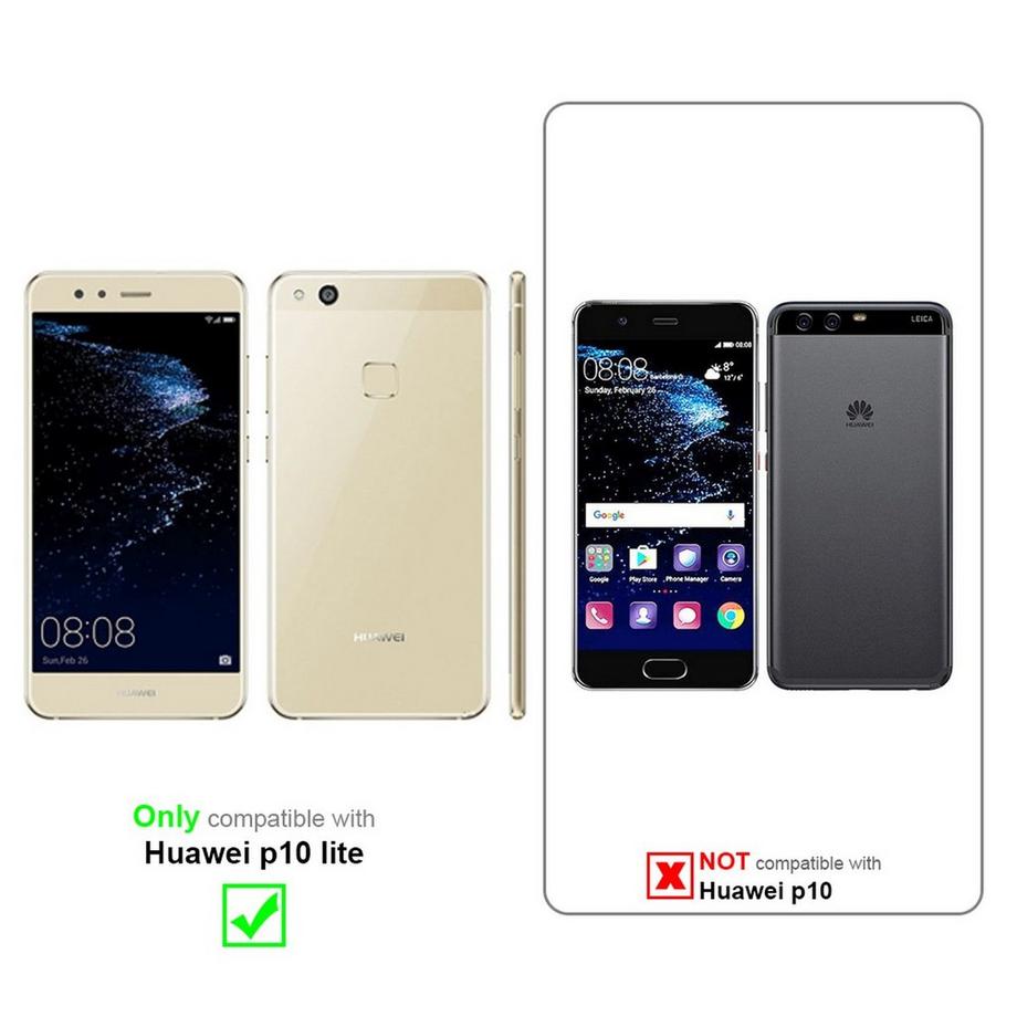Cadorabo  Hülle für Huawei P10 LITE Magnetverschluss, 2 Sichtfenstern 