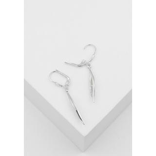 MUAU Schmuck  Clous d'oreilles or blanc 750 diamant 0,06ct. 32x4mm 