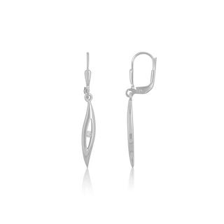 MUAU Schmuck  Clous d'oreilles or blanc 750 diamant 0,06ct. 32x4mm 