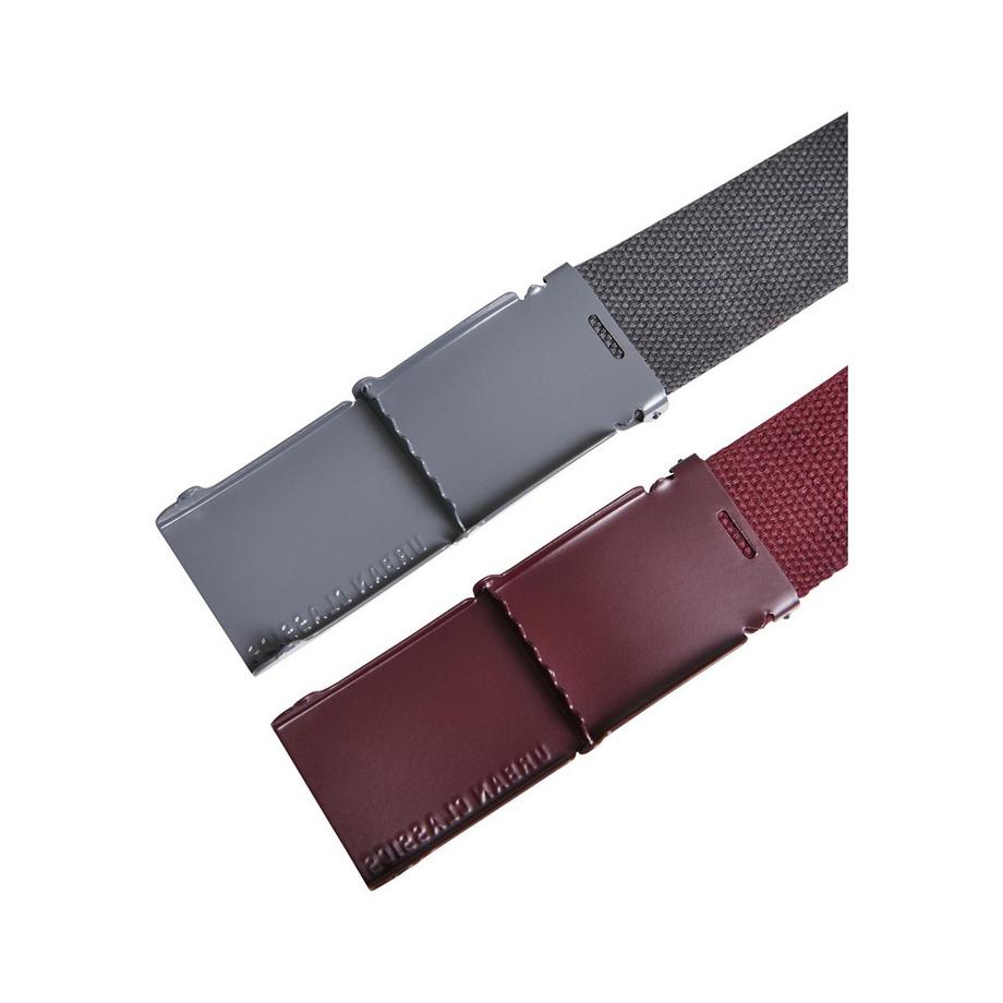 URBAN CLASSICS Leinwandgürtel mit farbiger Schnalle 2er-Pack  