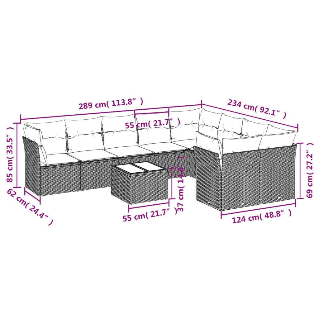 VidaXL set divano da giardino Polirattan  