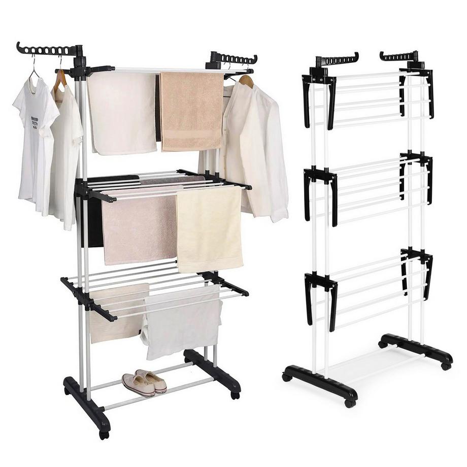 MST  Vertikaler Wäschetrockner mit Rollen, klappbar 