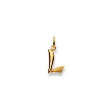 Pendentif lettre L or jaune 750, 20x10mm