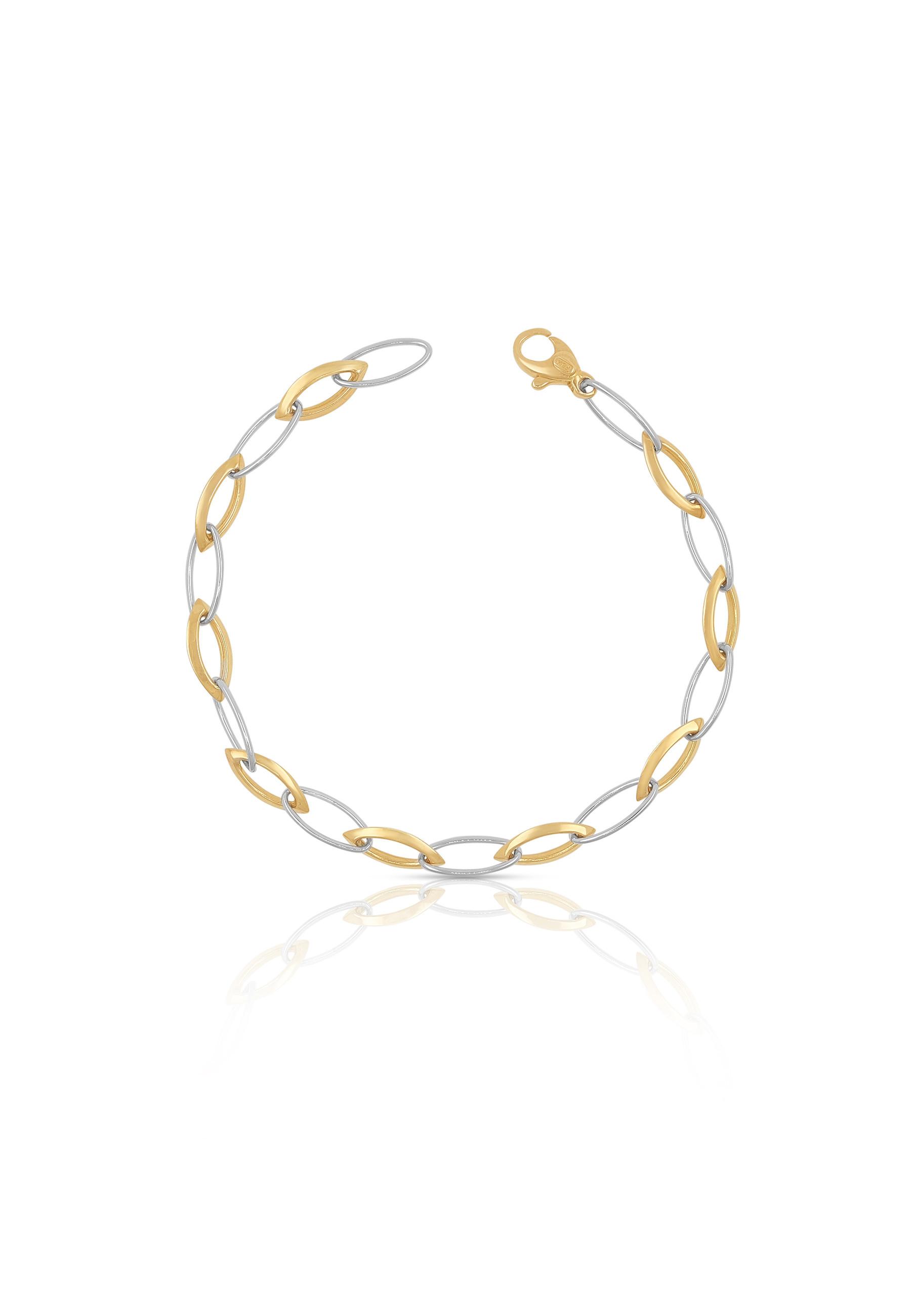 MUAU Schmuck  Bracelet Fantasie Bicolor Gelbgold-/Weissgold 750, 6.3mm, 19cm 