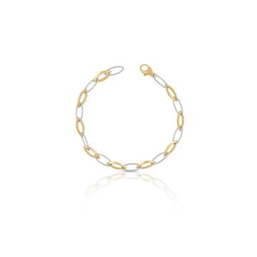 Bracelet Fantasie Bicolor Gelbgold-/Weissgold 750, 6.3mm, 19cm