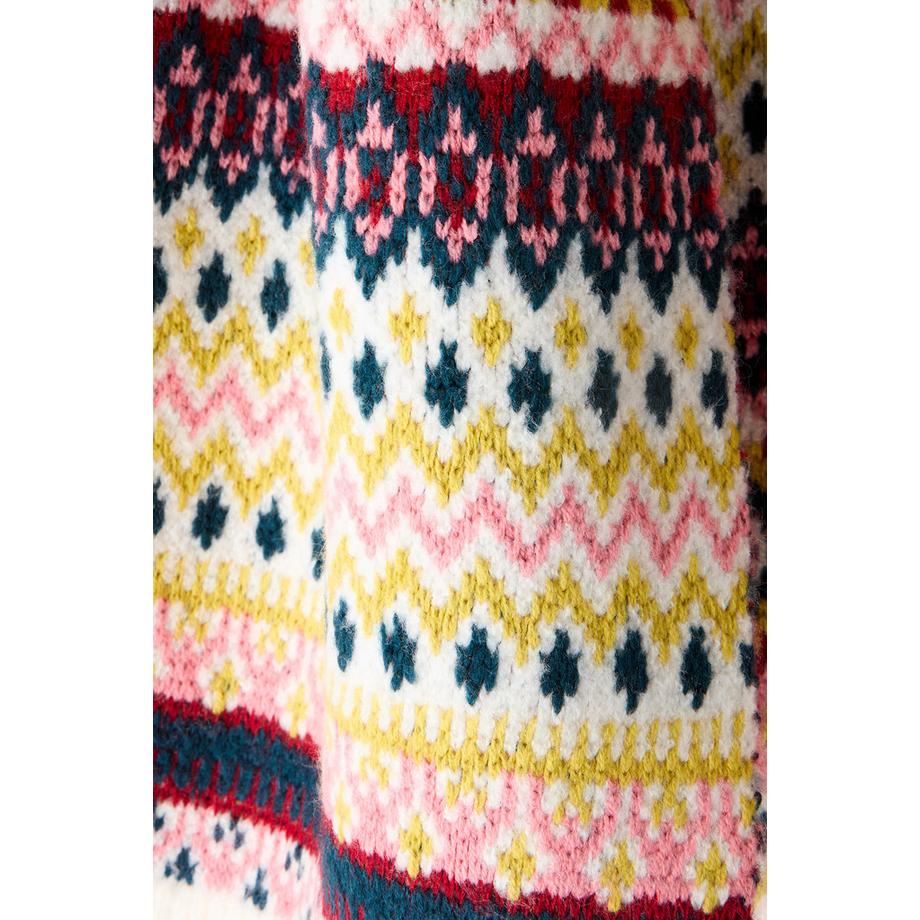 Joe Browns Écharpe en Grosse Maille Jacquard Fair Isle Funky  