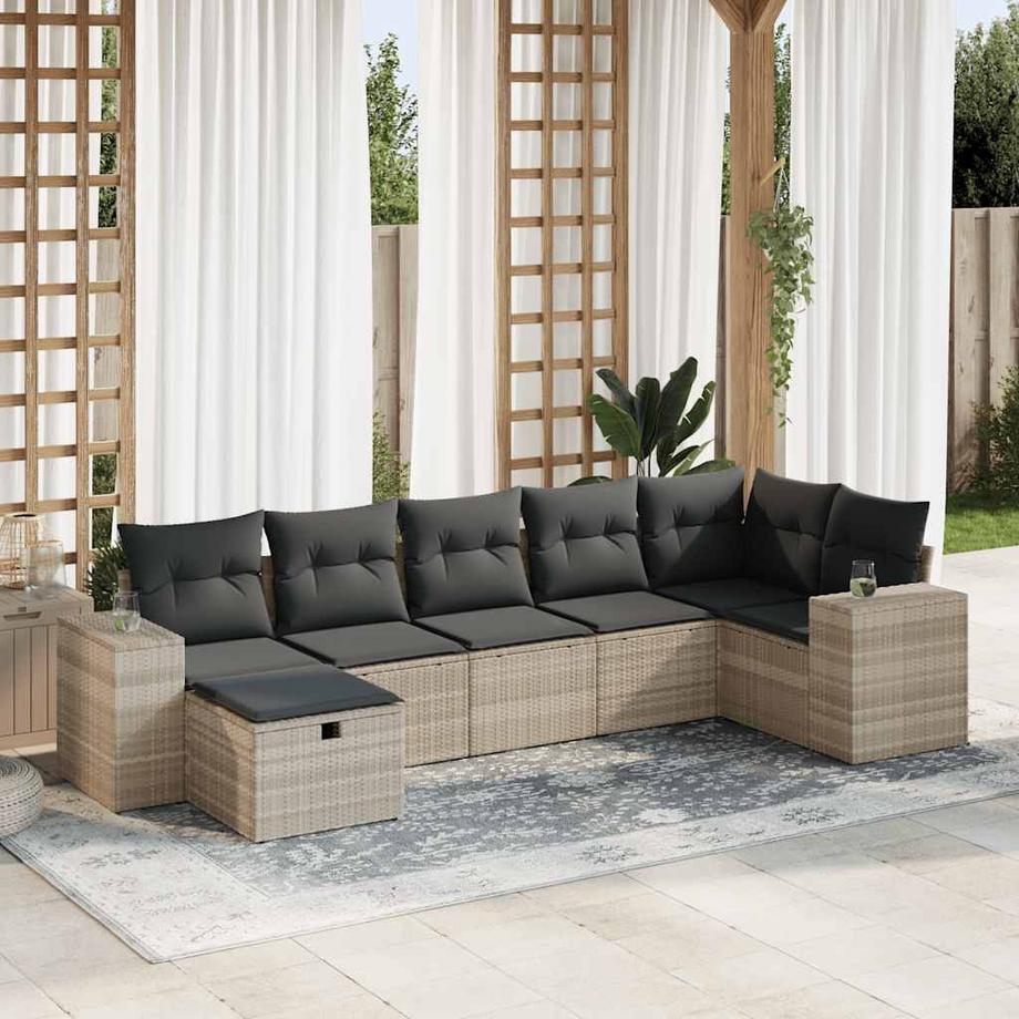 VidaXL set di divani da giardino Polirattan  