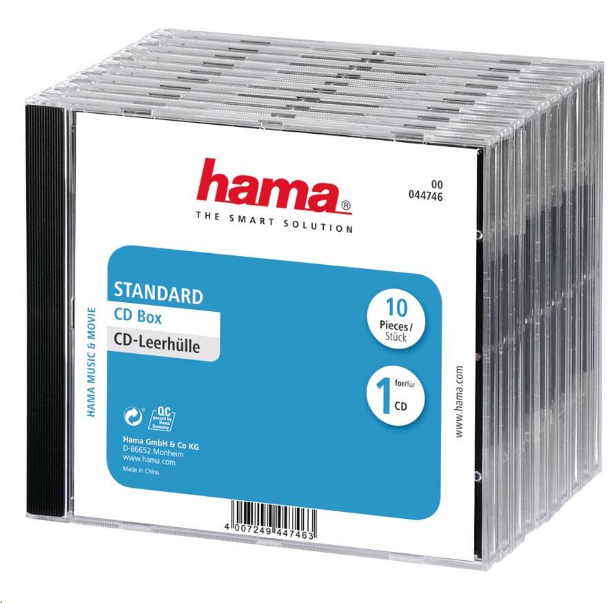 hama  CD-Leerhülle Standard, 10er-Pack, TransparentSchwarz 