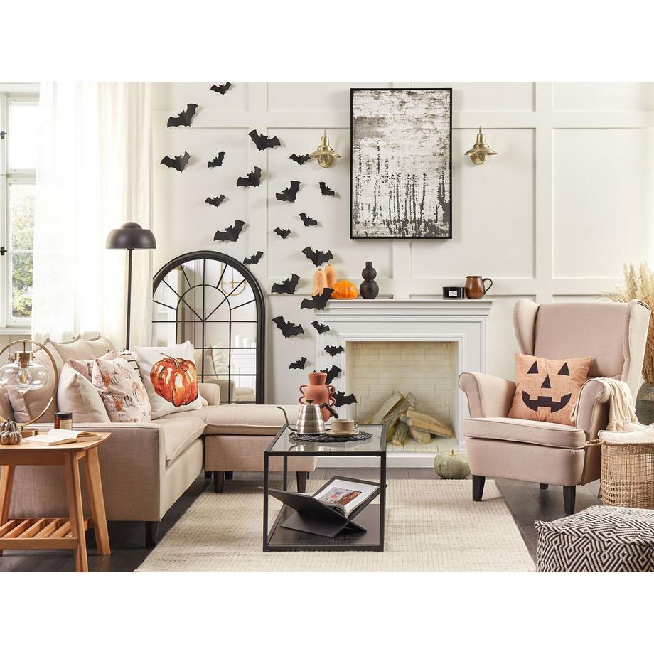 Beliani Dekokissen 2er Set aus Samtstoff Modern CUCURBITA  