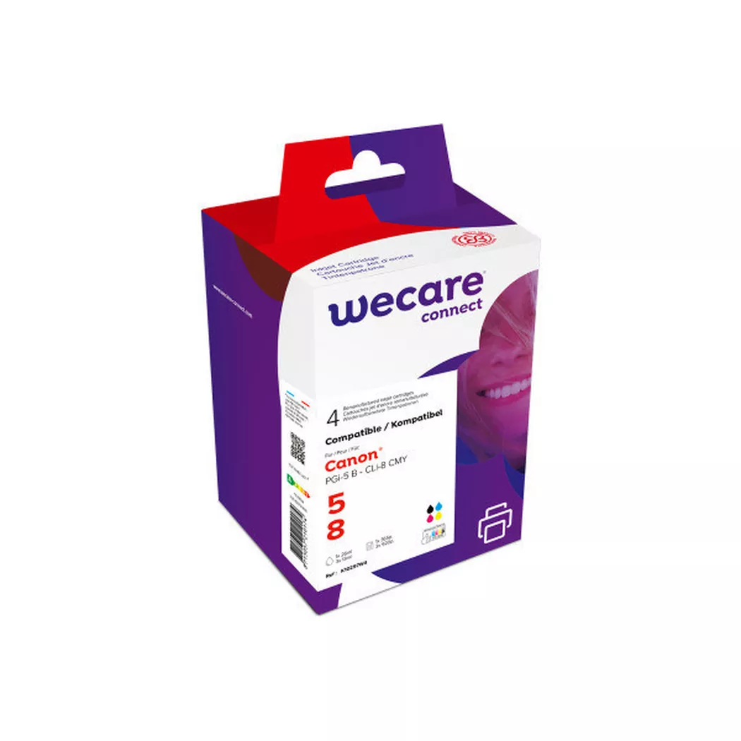 wecare -  Multipack rebuilt BKCMY PGI5/CLI8WE z.Canon PIXMA iP5200 26/3x13ml, One Size
