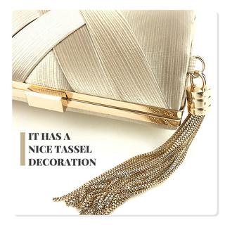 Only-bags.store Satin Abend Clutches Tasche Quaste Anhänger  