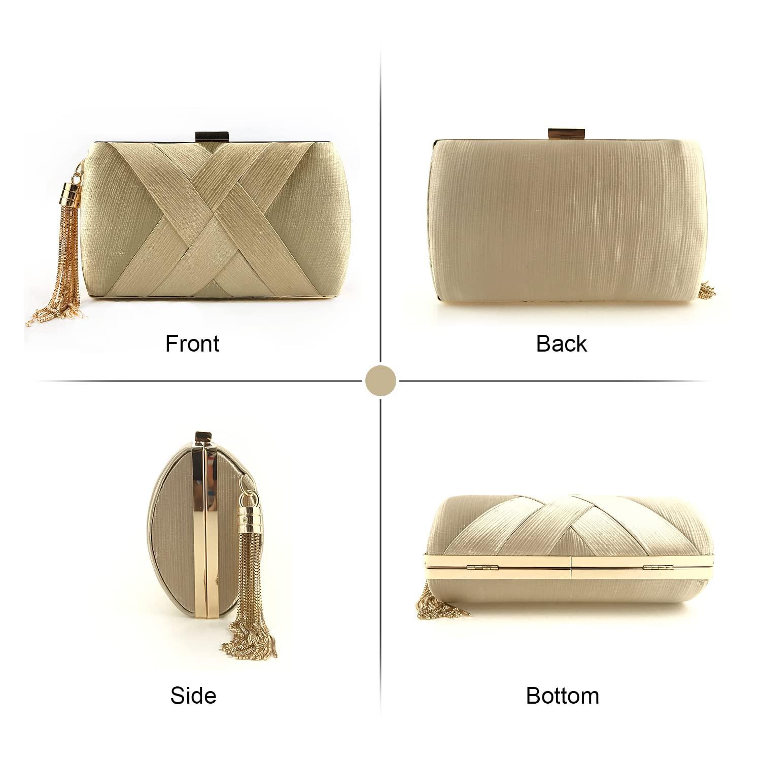 Only-bags.store Satin Abend Clutches Tasche Quaste Anhänger  