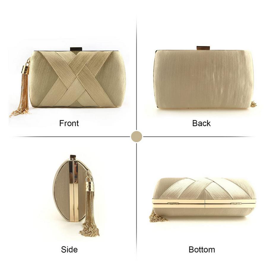 Only-bags.store Satin Abend Clutches Tasche Quaste Anhänger  