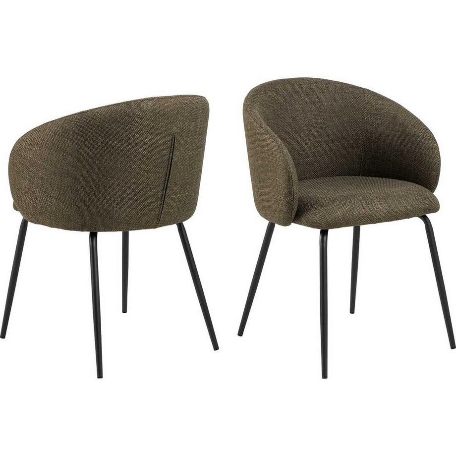 Chaise avec accoudoirs Ruvoa vert (1 pièce)