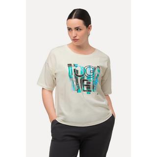 Ulla Popken  T-shirt con stampa "Together", scollo a girocollo e mezze maniche 