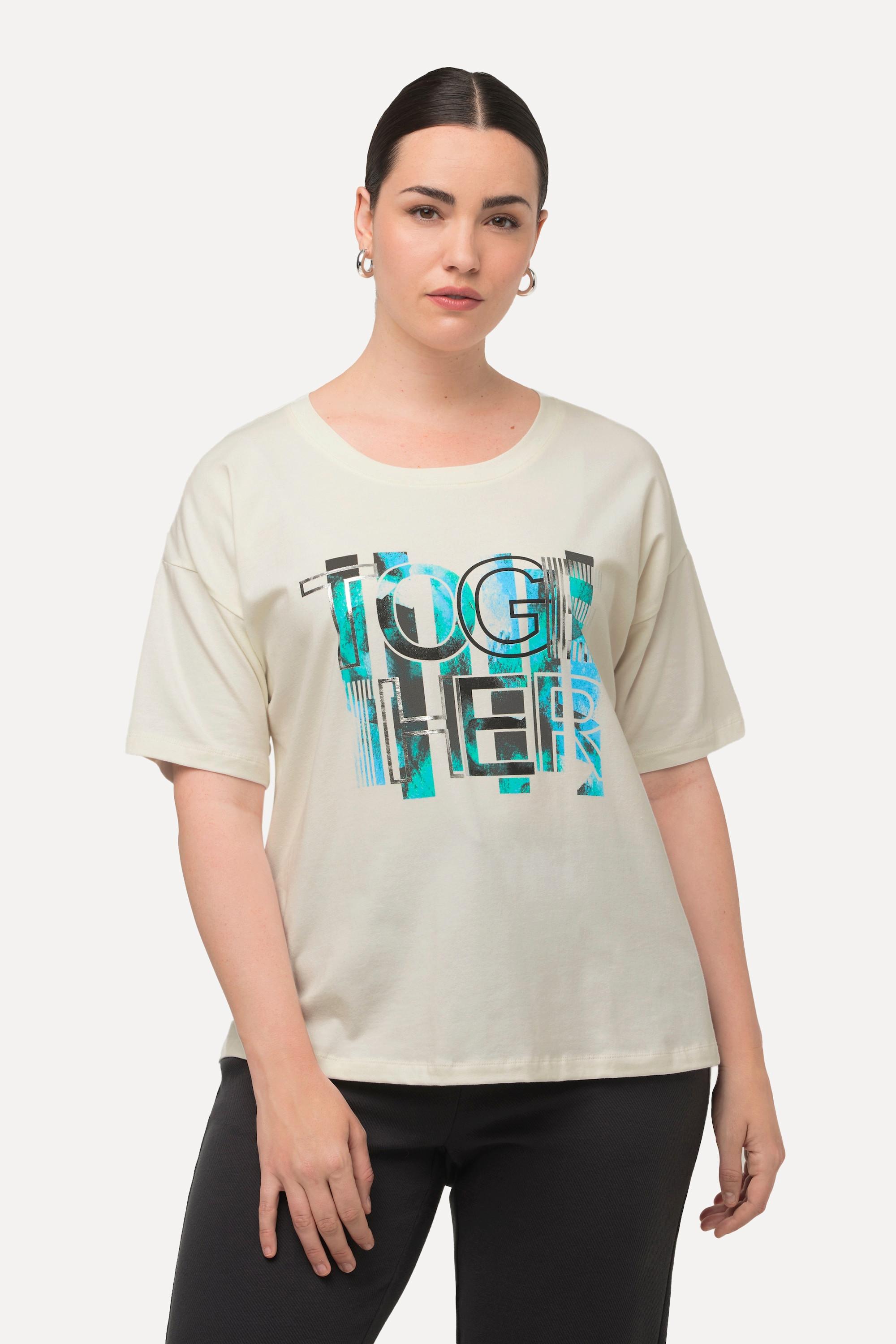 Ulla Popken  T-Shirt, Motiv Together, Rundhals, Halbarm 