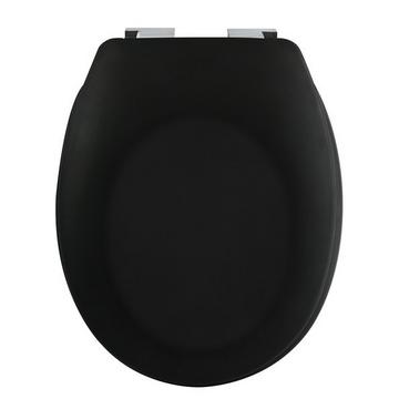 Toilettensitz Duroplast NEELA Mattschwarz - Verchromte ABS-Scharniere