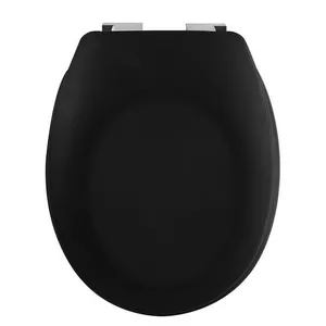 Toilettensitz Duroplast NEELA Mattschwarz - Verchromte ABS-Scharniere