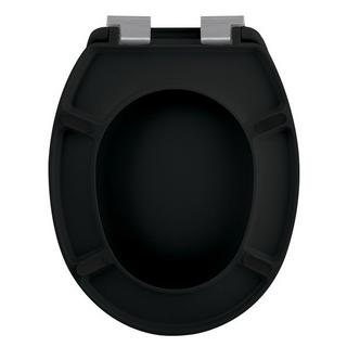 spirella Toilettensitz Duroplast NEELA Mattschwarz - Verchromte ABS-Scharniere  