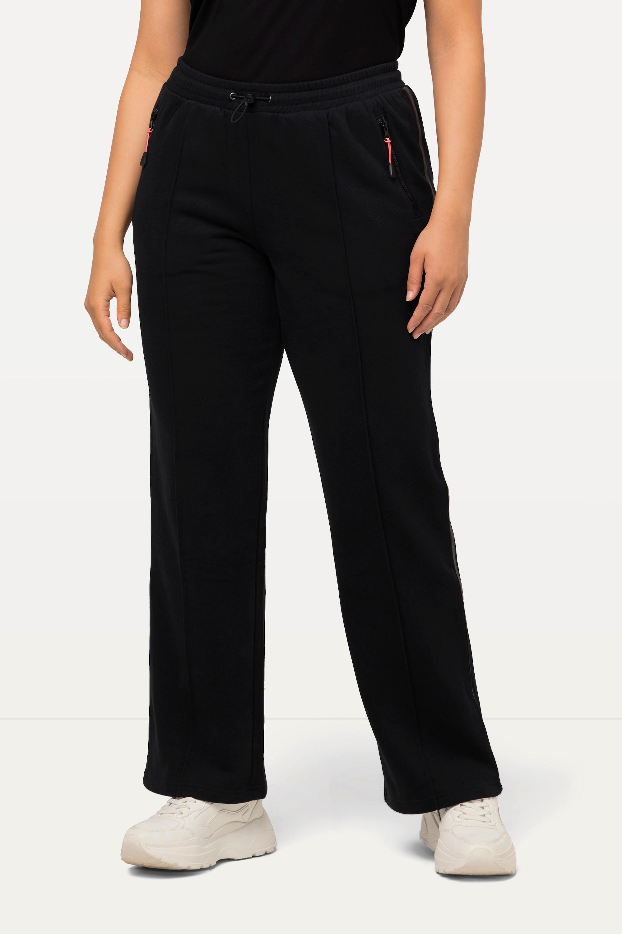 Ulla Popken Jogginghose mit Reflektorstreifen und Zipptaschen  