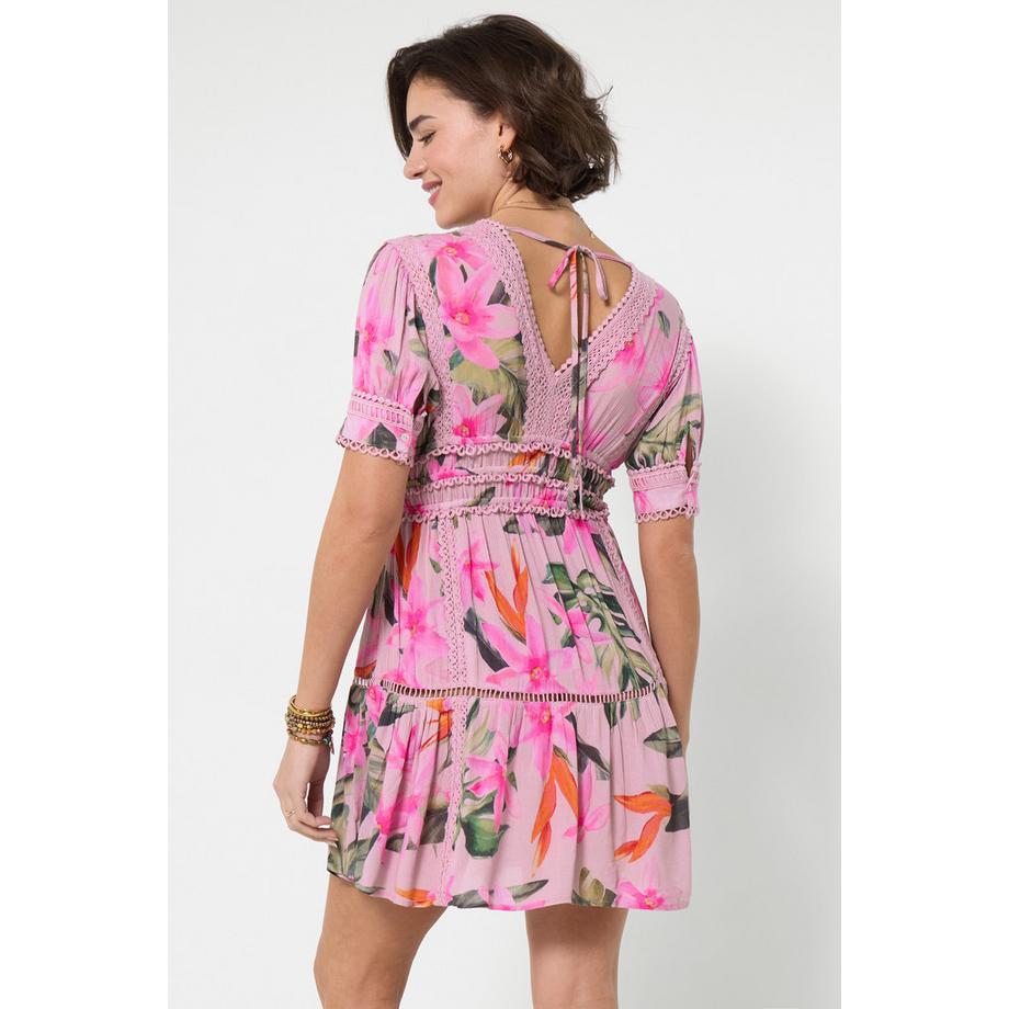 Joe Browns Robe Tunique Imprimée Florale avec Taille Élastiquée  