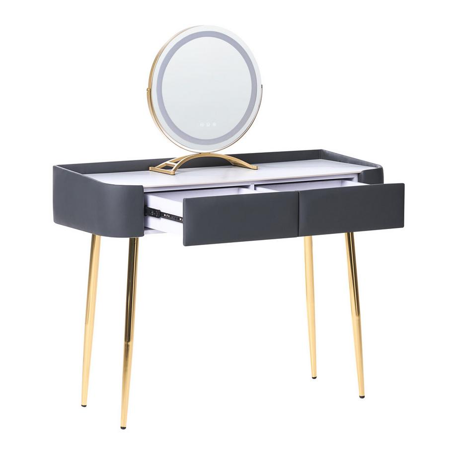 Beliani  Schminktisch mit Spiegel und Hocker aus MDF-Platte  SURIN 