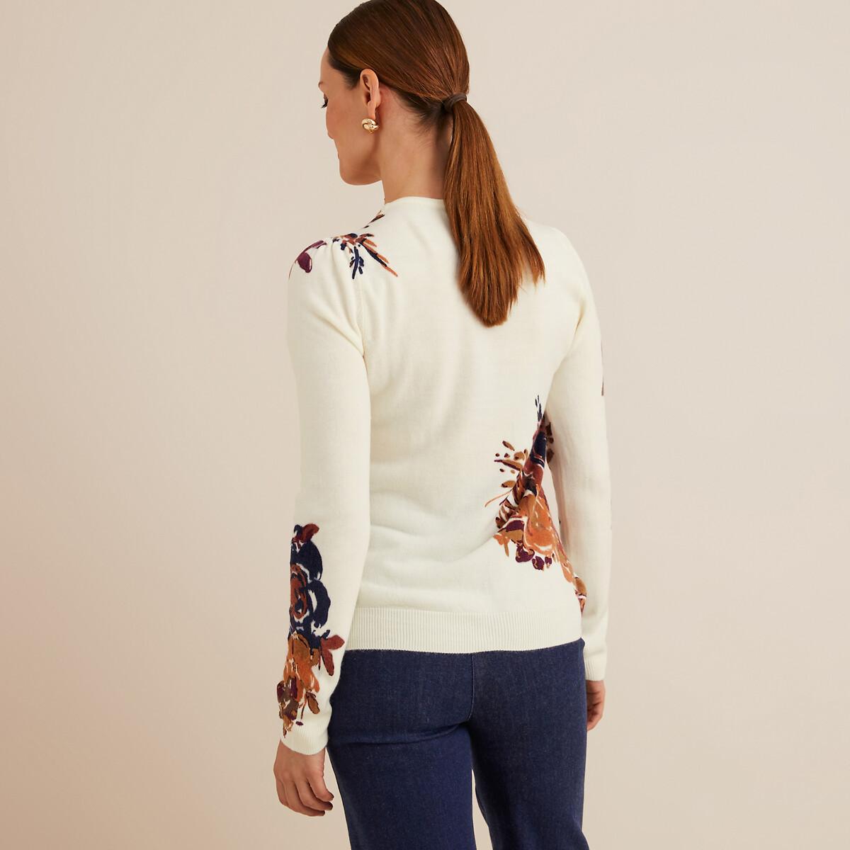 La Redoute Collections  Feinstrickpullover mit rundem Ausschnitt und Print 