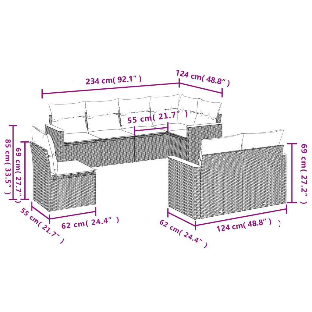 VidaXL set divano da giardino Polirattan  