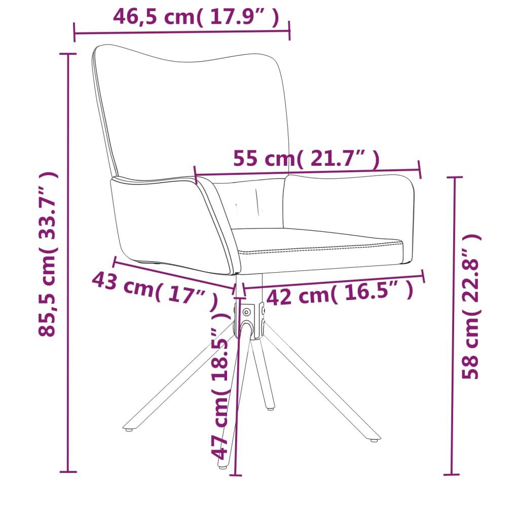 VidaXL Chaise de salle à manger pivotante velours  