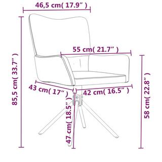 VidaXL Chaise de salle à manger pivotante velours  