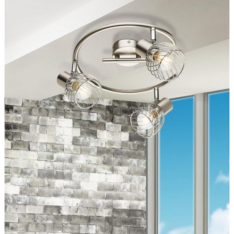 mutoni Plafonnier nickel mat 3xE14 28x28x15  