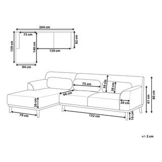 Beliani Ecksofa aus Cord Retro SIMOS  