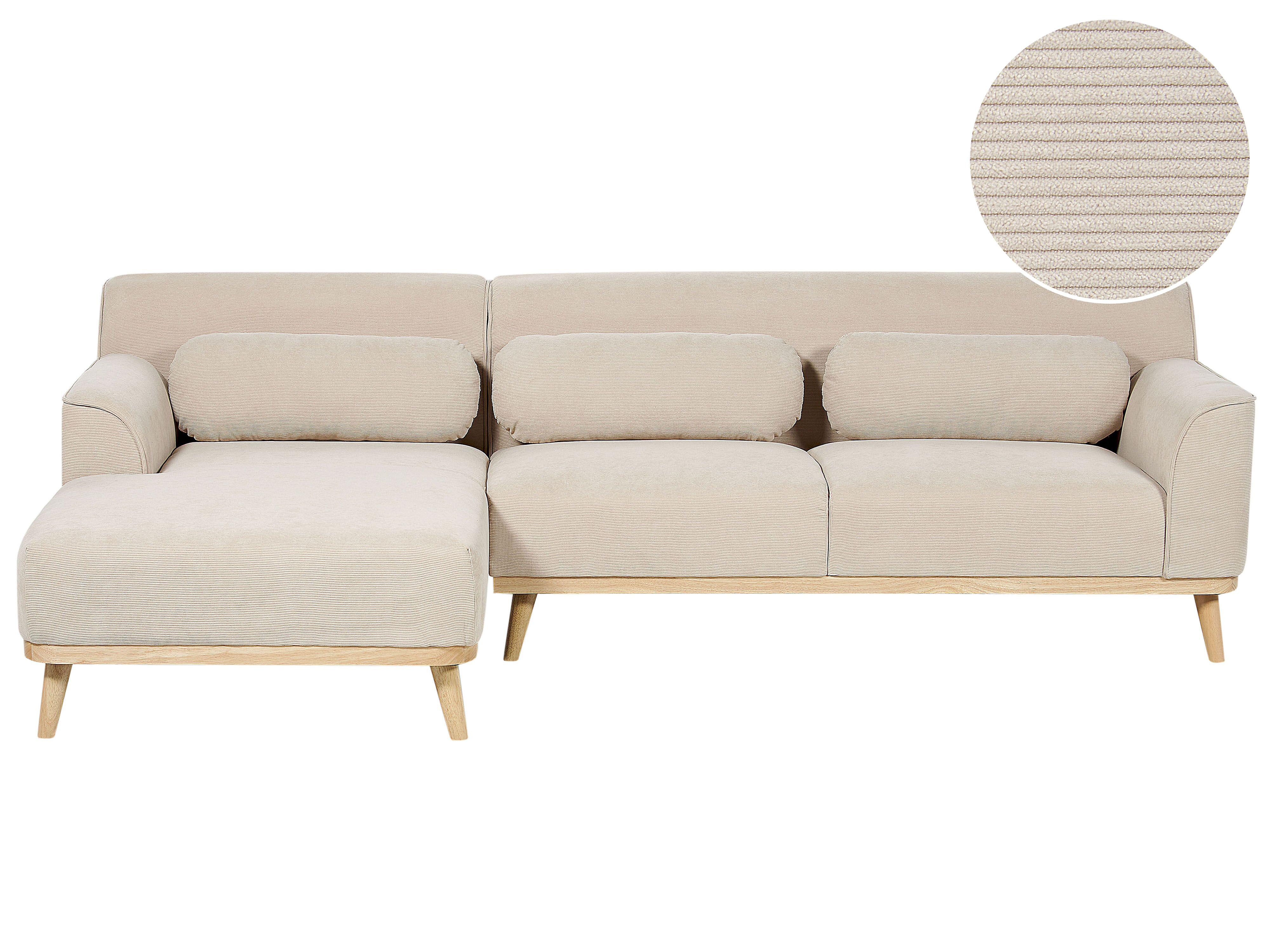 Beliani Ecksofa aus Cord Retro SIMOS  