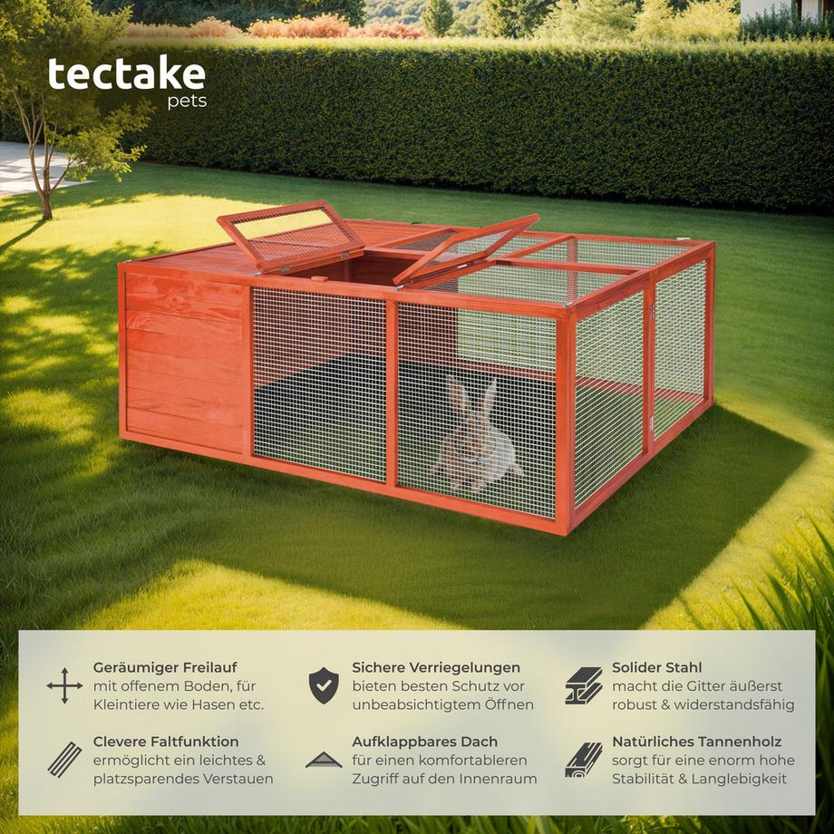 Tectake  Hasenstall faltbar 159x109x55cm 