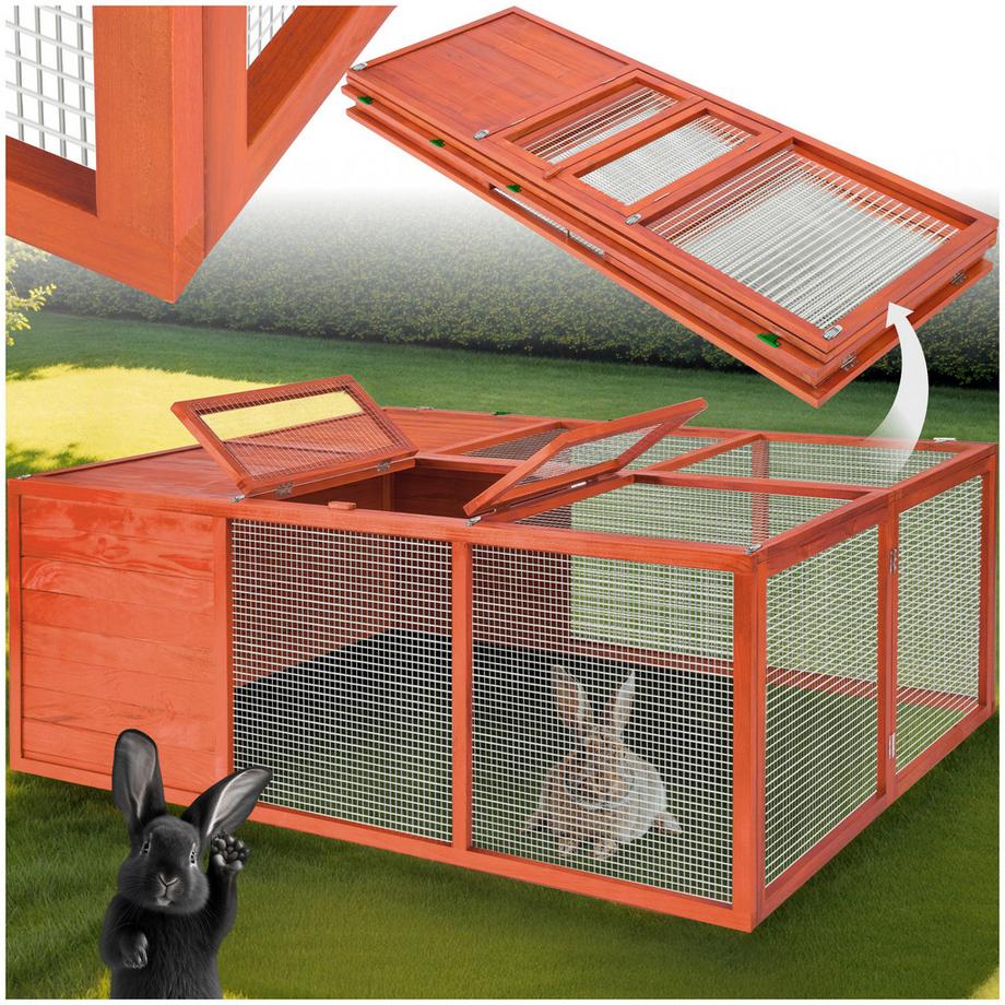 Tectake  Hasenstall faltbar 159x109x55cm 