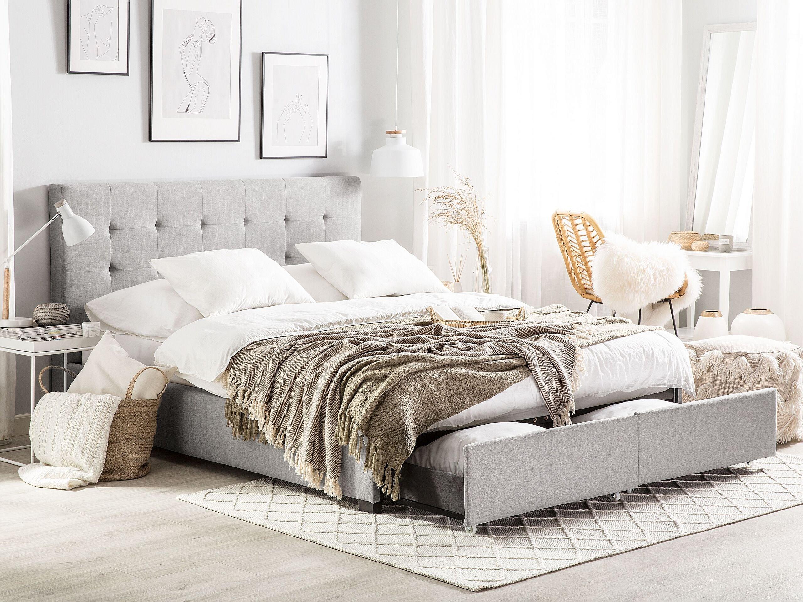 Beliani Letto contenitore en Poliestere Glamour ROCHELLE  