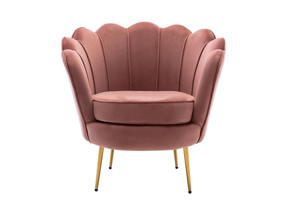 PASCAL MORABITO Fauteuil coquillage en velours rose DANDELION  