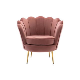 PASCAL MORABITO Fauteuil coquillage en velours rose DANDELION  