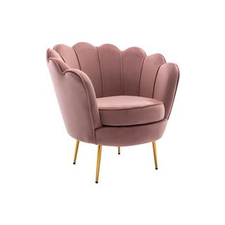 PASCAL MORABITO Fauteuil coquillage en velours rose DANDELION  
