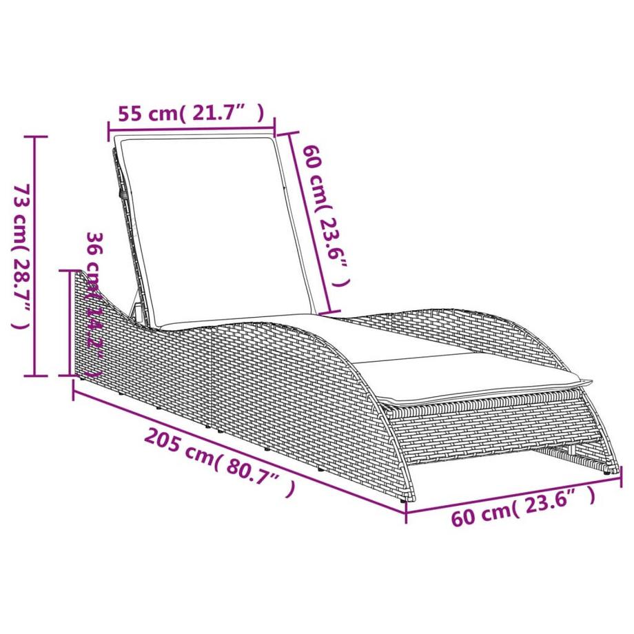 VidaXL lettino Polirattan  